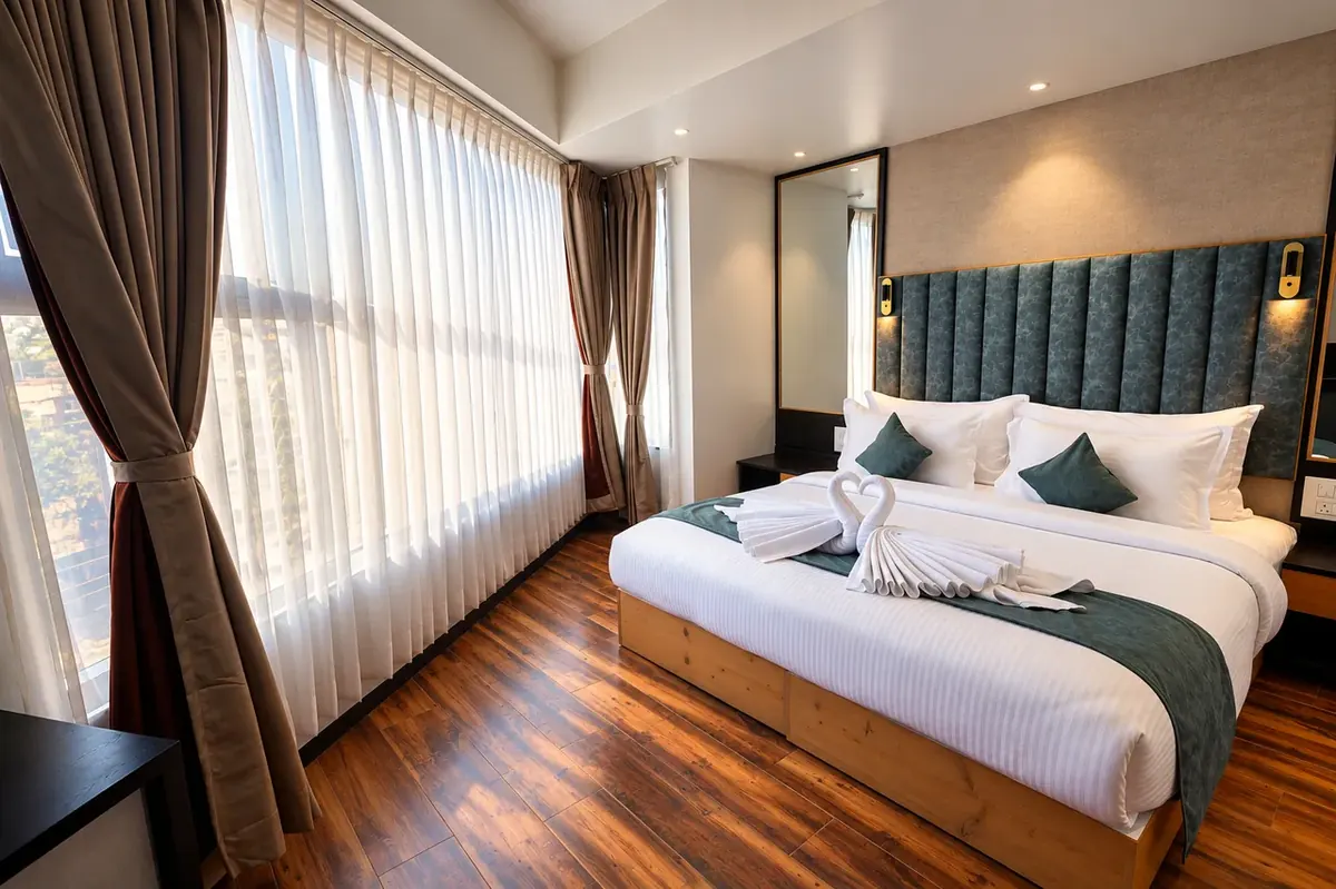 Luxury suite accommodation at Radiant Vista hotel in Hubballi